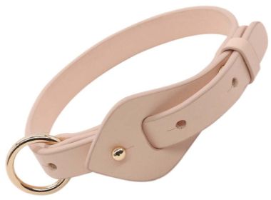 'Ever-Craft' Series Adjustable Designer Leather Dog Collar (Color: pink, Size: Small)