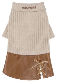 'Modress' Fashion Designer Dog Sweater/Dress (Color: Brown, Size: Small)