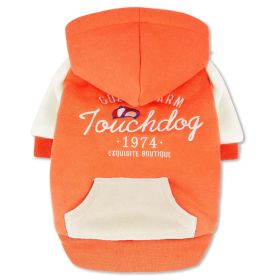 'Heritage' Soft-Cotton Fashion Dog Hoodie (Color: Orange, Size: X-Small)