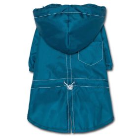 Split-Vent Designer Waterproof Dog Raincoat (Color: Blue, Size: X-Small)