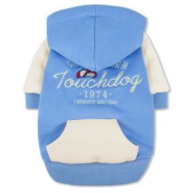 'Heritage' Soft-Cotton Fashion Dog Hoodie (Color: Blue, Size: Medium)