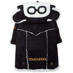 'Tuskegee' Aero-Vintage Designer Dog Coat (Color: Black, Size: X-Small)