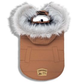 'Eskimo-Swag' Duck-Down Parka Dog Coat (Color: Brown, Size: X-Large)