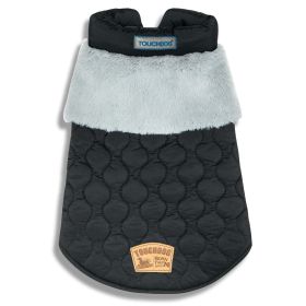 'Furrost-Bite' Fur & Fleece Fashion Dog Jacket (Color: Black, Size: X-Small)