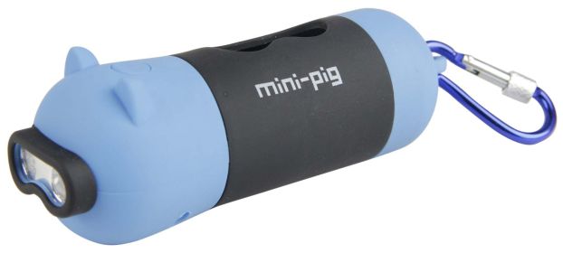 'Oink' LED Flashlight & Waste Bag Dispenser (Color: Blue)