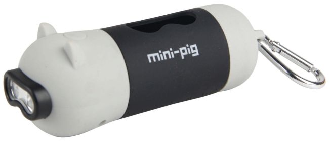 'Oink' LED Flashlight & Waste Bag Dispenser (Color: Grey)