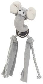 'Tennis Pawl' Rope Squeaker & Crinkle Tennis Dog Toy (Color: Grey)