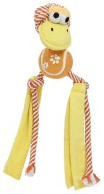 'Tennis Pawl' Rope Squeaker & Crinkle Tennis Dog Toy (Color: Orange)