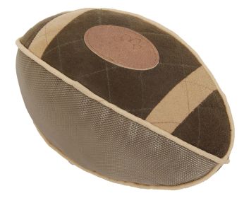 'Pugskin' Durable Nylon & Mesh Plush Squeaky Football Dog Toy (Color: Olive Green)