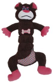 Pet Life 'Cuddle Plush' Mesh & Plush Squeaking Dog Toy (Color: Dark Brown)