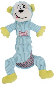 Pet Life 'Cuddle Plush' Mesh & Plush Squeaking Dog Toy (Color: light blue)