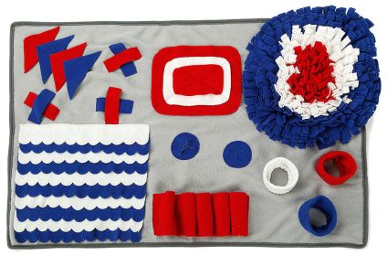 'Sniffer Snack' Interactive Feeding Dog Snuffle Mat (Color: Grey / Red / Blue)