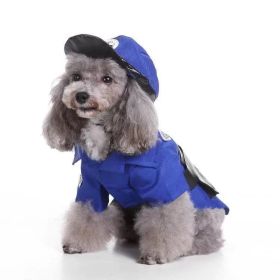 'Pawlice Pawtrol' Police Dog Uniform (Color: Blue, Size: Medium)