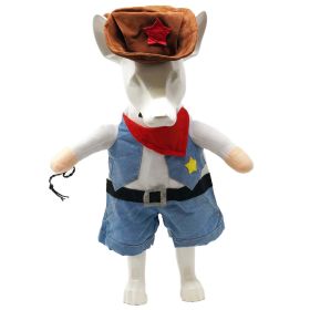 'Rodeo Bones' Cowboy Dog Costume (Color: DENIM BLUE, Size: Small)