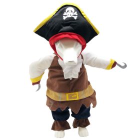 'Captain Snuggles' Pirate Dog Costume (Color: Navy, Size: Medium)