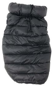 'Pursuit' Quilted Ultra-Plush Thermal Dog Jacket (Color: Black, Size: X-Small)