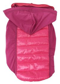 Hybrid 4-Season Stretch & Quick-Dry Dog Coat w/ Pop out Hood (Color: pink, Size: X-Small)