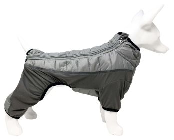 Lightweight 4-Season Stretch Quick-Dry Full Body Dog Jacket (Color: Grey, Size: Medium)