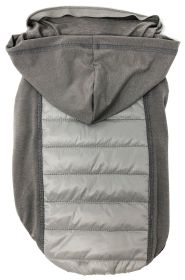 Hybrid 4-Season Stretch & Quick-Dry Dog Coat w/ Pop out Hood (Color: Grey, Size: X-Small)