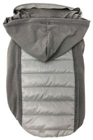 Hybrid 4-Season Stretch & Quick-Dry Dog Coat w/ Pop out Hood (Color: Grey, Size: Small)