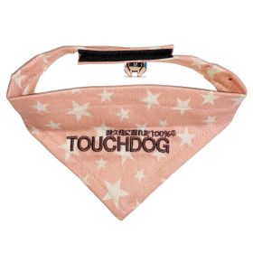 'Bad-to-the-Bone' Star Patterned Velcro Bandana (Color: pink, Size: Medium)