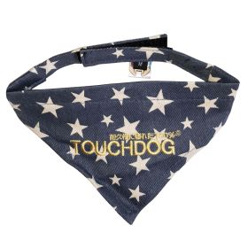 'Bad-to-the-Bone' Star Patterned Velcro Bandana (Color: Blue, Size: Small)