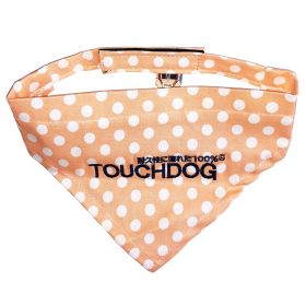 'Bad-to-the-Bone' Polka Patterned Velcro Bandana (Color: Orange, Size: Medium)