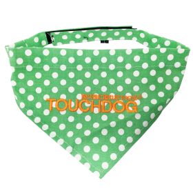 'Bad-to-the-Bone' Polka Patterned Velcro Bandana (Color: Green, Size: Small)