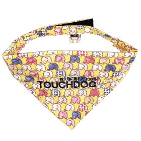 'Bad-to-the-Bone' Elephant Patterned  Velcro Bandana (Color: Yellow, Size: Small)