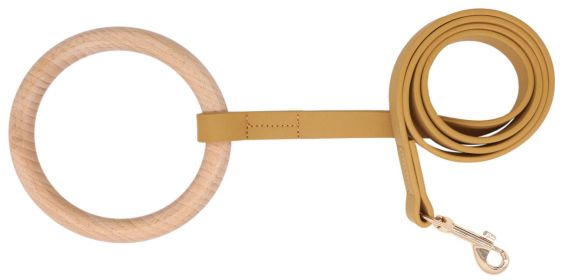 Beechwood & Leather Designer Dog Leash (Color: Apricot)