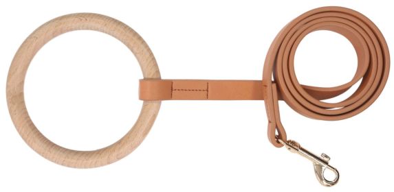 Beechwood & Leather Designer Dog Leash (Color: Brown)