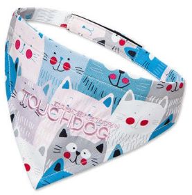 'Head-Popper' Designer Velcro Dog Bandana (Color: Blue / White, Size: Small)