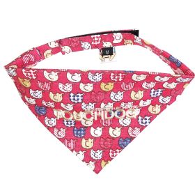 'Bad-to-the-Bone' Elephant Patterned  Velcro Bandana (Color: Red, Size: Small)