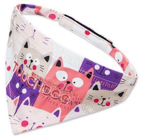 'Head-Popper' Designer Velcro Dog Bandana (Color: Pink / Purple, Size: Small)