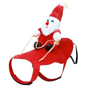 Christmas Red Winter Coat Riding Santa Claus w/ Bell Clothes (Size: L)