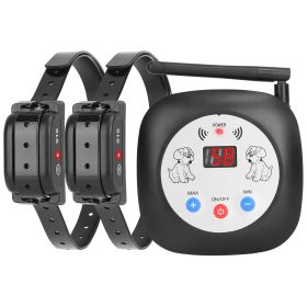 328FT Wireless Dog Fence System W/ GPS Location Collar Receiver (Type: Dog Fence With 2 Collar)