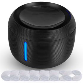 Smart Fountain -LED Light-7 Pack Filters Dry-Run Protection (Color: Black)