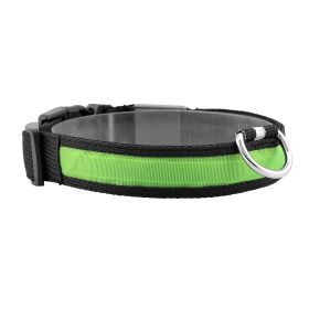 LED Dog Collar USB Rechargeable Flashing Luminous Collar (Color: Green, Size: M)