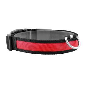 LED Dog Collar USB Rechargeable Flashing Luminous Collar (Color: Red, Size: M)