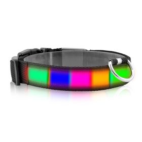 LED Dog Collar USB Rechargeable Flashing Luminous Collar (Color: Color, Size: L)