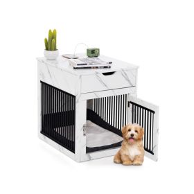 2-In-1 Dog House with Drawer & Wired Wireless Charging (Color: White)