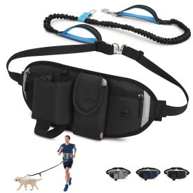 Hands Free Dog Leash with Waist Bag w/ Car Seatbelt Buckle (Leash: 1 dog, Color: Black)