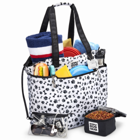 Mobile Dog Gear Dogssentials (Color: White with Black Paw Print)