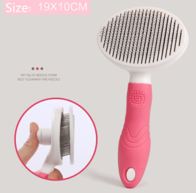 Dogs Automatic Hair Removal Comb- Beauty-Styling-Cleaning (Color: pink)