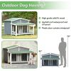 47.2 ' Large Wooden Dog House Outdoor & Indoor-Cabin Style;W/ Porch;  2 Doors