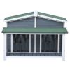 47.2 ' Large Wooden Dog House Outdoor & Indoor-Cabin Style;W/ Porch;  2 Doors